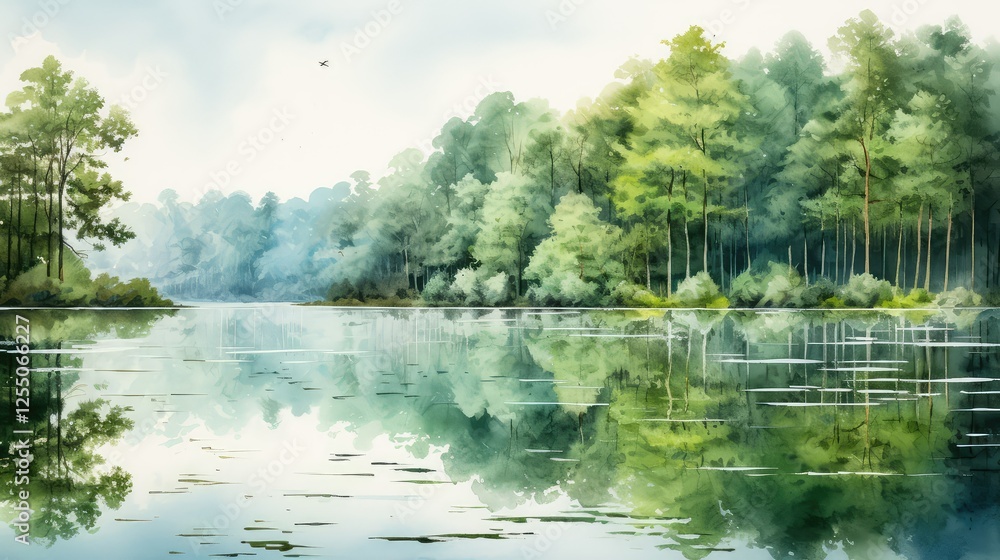 Obraz premium lake water illustrations