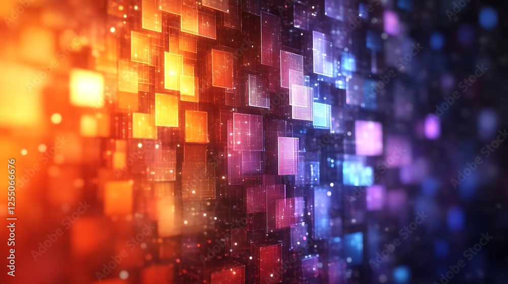 custom made wallpaper toronto digitalAbstract Digital Background with Glowing Squares