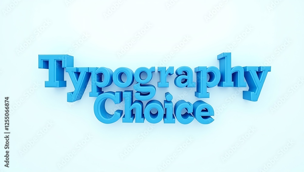 Typography choice in bold blue letters against a light background Typography choice in bold blue letters against a light background