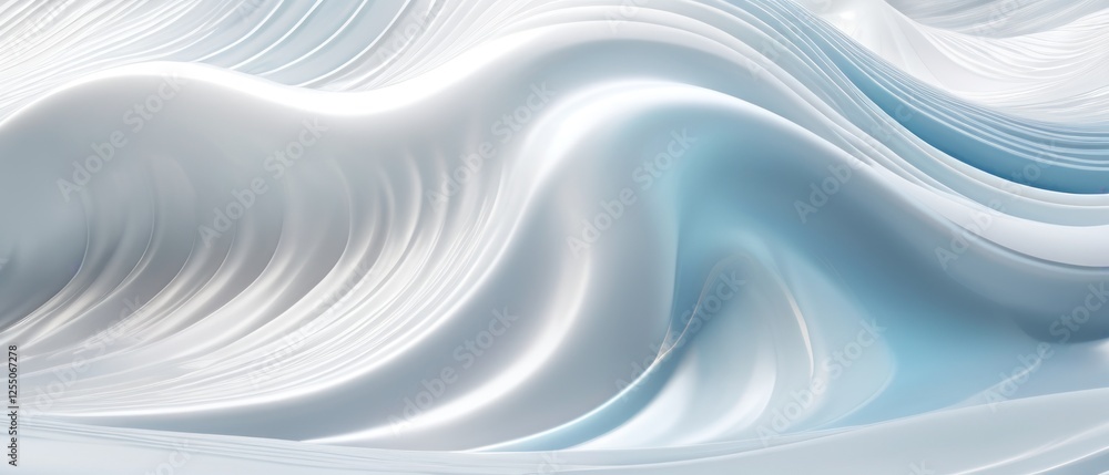 Obraz premium Abstract Blue Wave Design with Dynamic Flow. Soft flowing blue wave background
