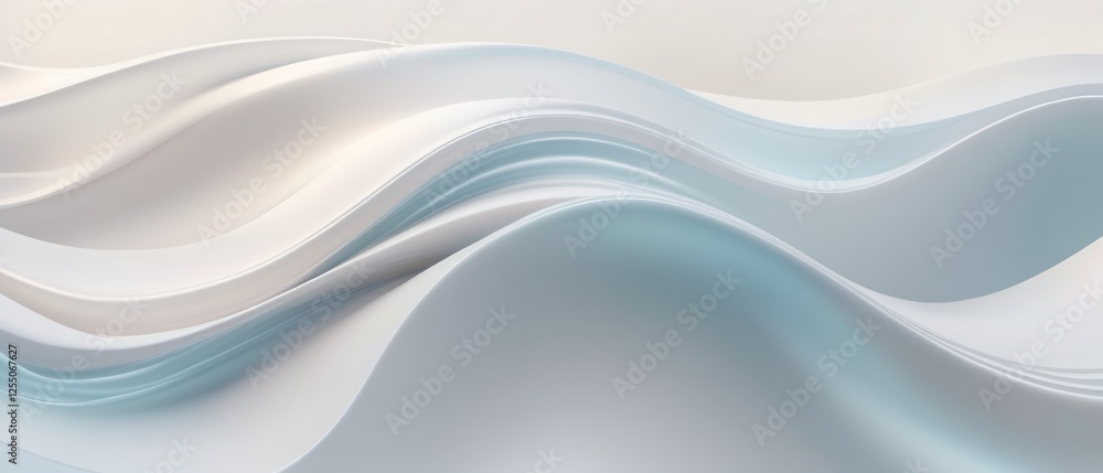 Obraz premium Abstract Blue Wave Design with Dynamic Flow. Soft flowing blue wave background