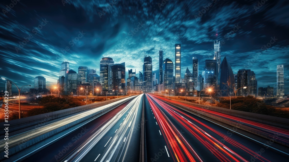 Fototapeta premium highway road city night