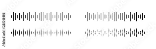 Audio waves icons. Linear style. Vector icons.