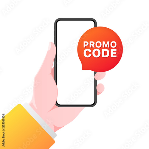 Promocode icon. Phone icon. Flat style. Vector icon.