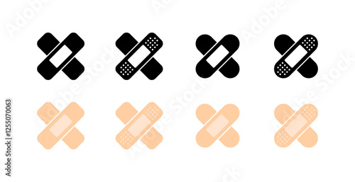 The patch set icons. Flat style. Vector icons.