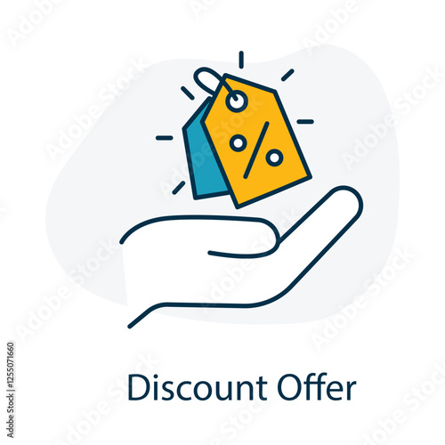 Vector icon for discount offers in retail and e-commerce. Depicts promotions, special deals, and limited-time sales.