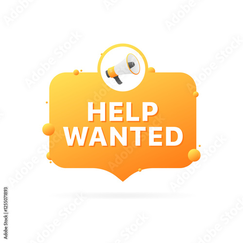 Help wanted message icon. Megaphone icon. style. Vector icon.