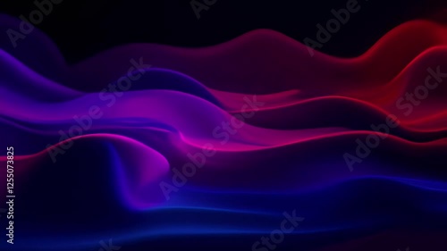 Wallpaper Mural Abstract waves flow with red, pink, blue neon light on black background. Futuristic concept. Torontodigital.ca