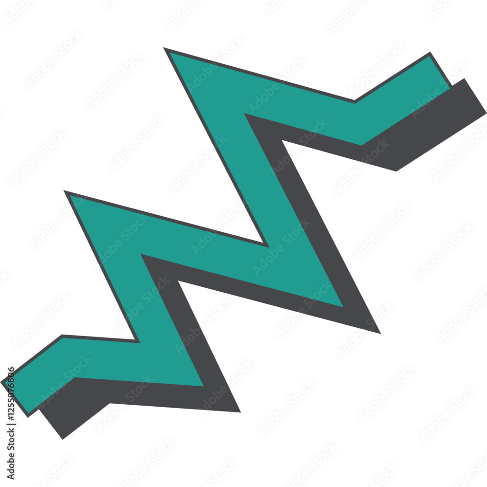 Retro Zigzag Decorative Shape Retro Zigzag Decorative Shape