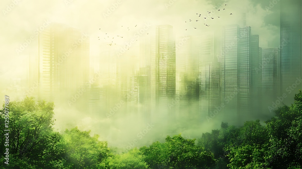 Misty Metropolis: A Green Cityscape Vision Misty Metropolis: A Green Cityscape Vision