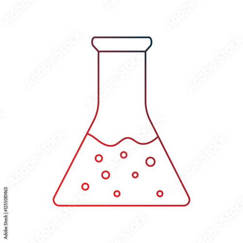 flask gradient outline icon with white background vector stock illustration