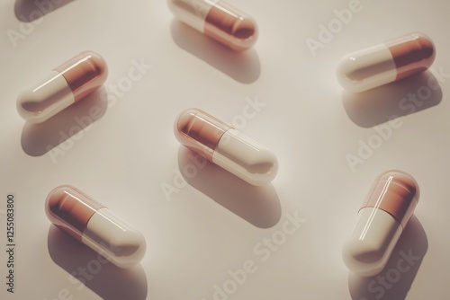 Beige Synbiotic Capsules Displaying Minimalist Elegance photo