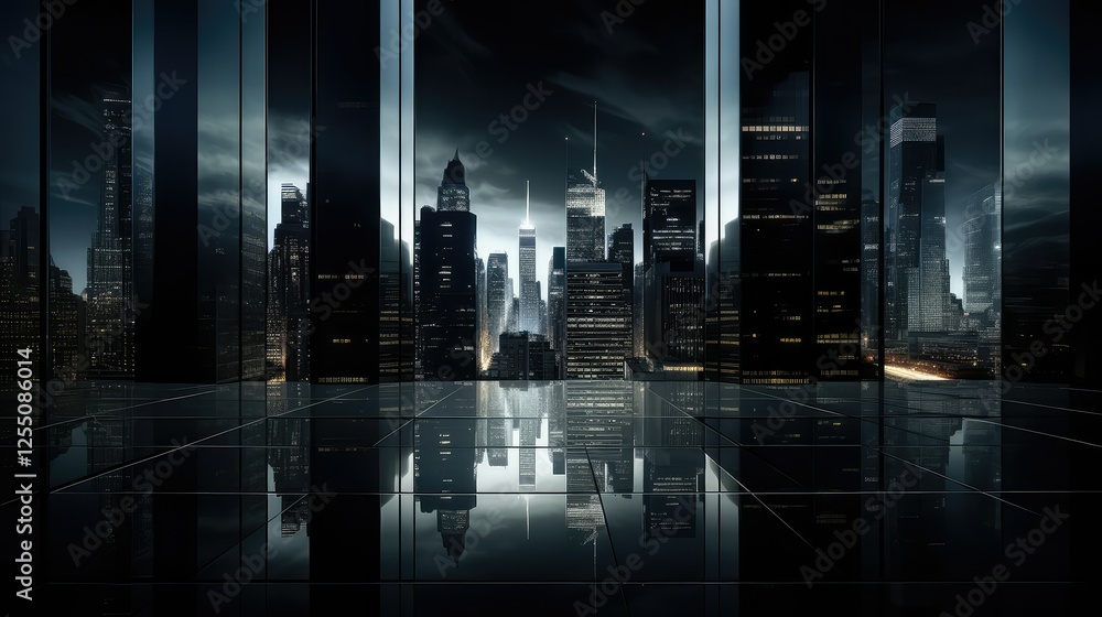 Obraz premium reflection black glass