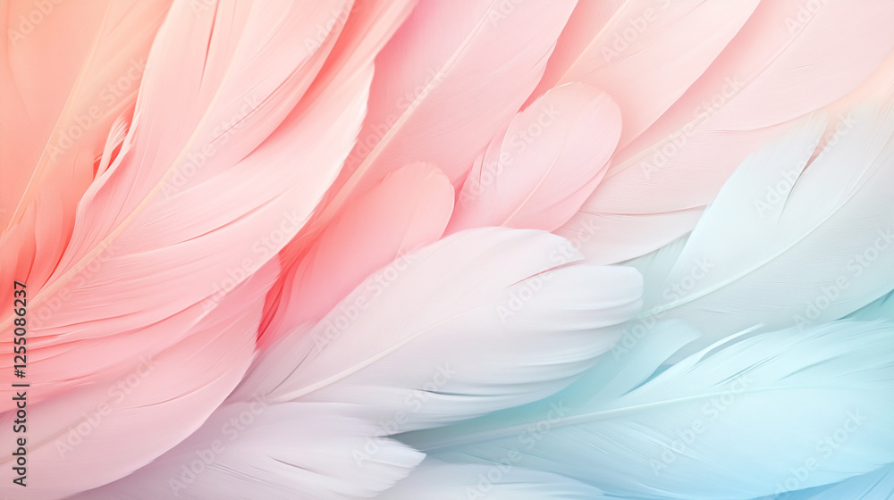 Soft Pastel Feathers. Delicate Texture in Pink and Blue Tones Soft Pastel Feathers. Delicate Texture in Pink and Blue Tones