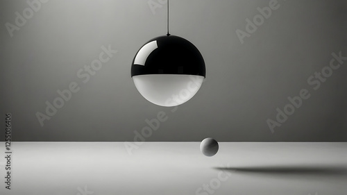 A monochromatic background with a single floating object, emphasizing minimalist aesthetics. 