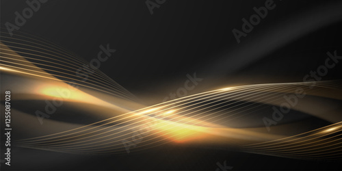 Abstract modern design black background with luxury golden elements vector illustration.