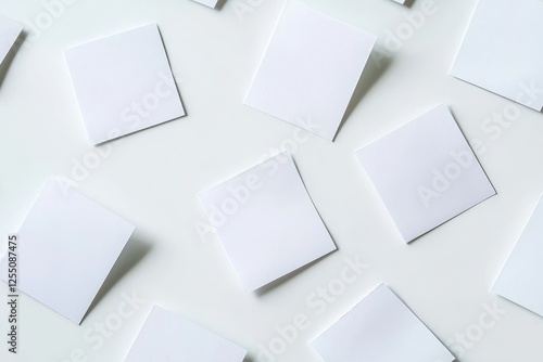 Wallpaper Mural Blank Square Stickers Scattered on Pristine Surface for Political Branding Torontodigital.ca