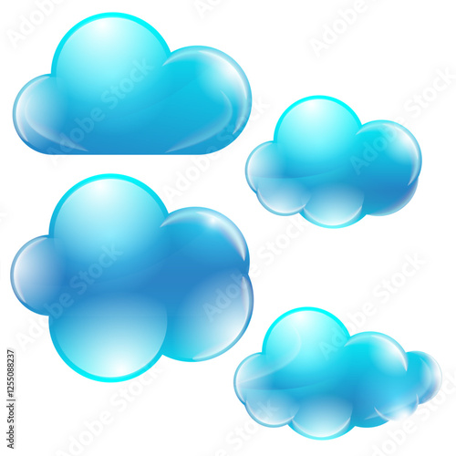 Cloud clipart collection - Isolated vector graphics