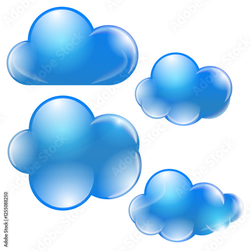 Cloud clipart collection - Isolated vector graphics