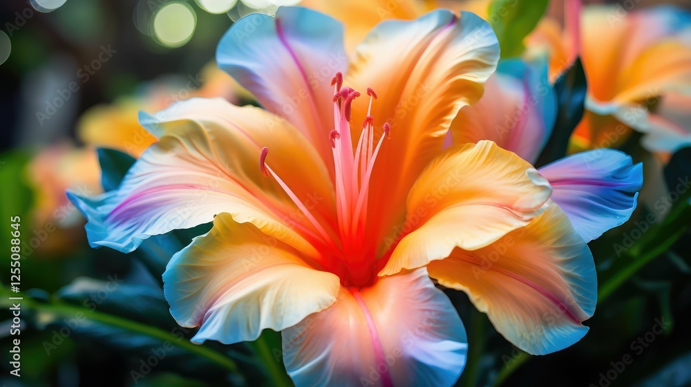 Obraz premium petals blue orange gradient