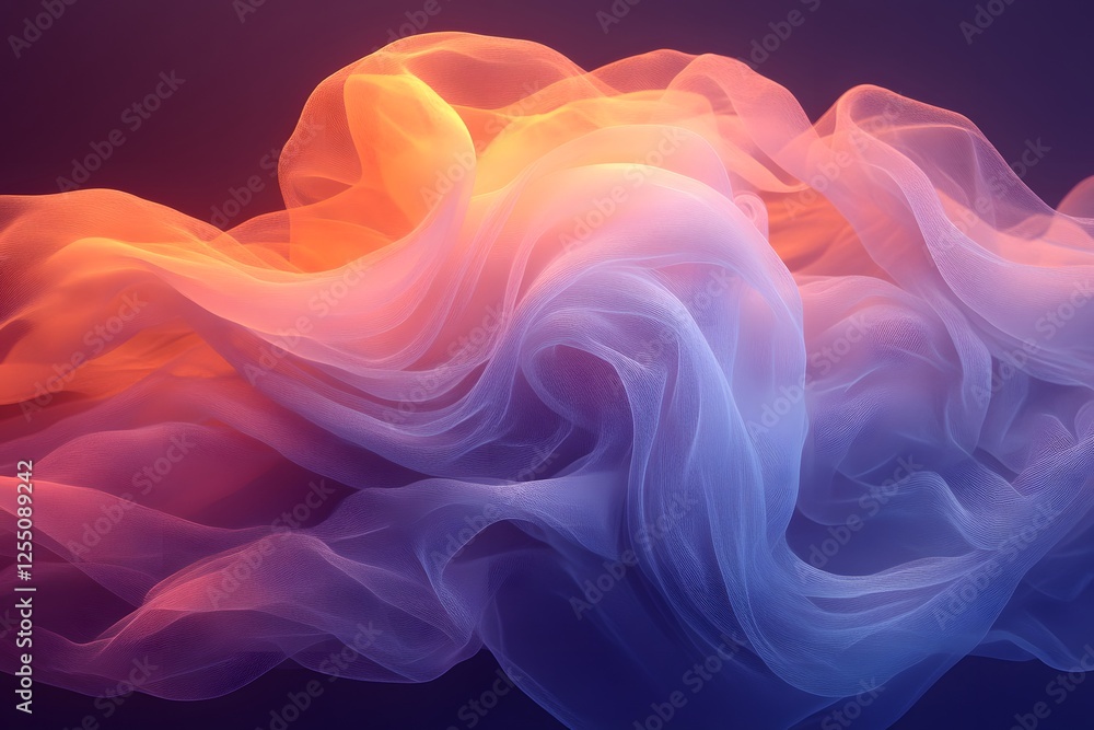 Fototapeta premium Abstract Flowing Fabric Design with Vibrant Colors - Ideal for Posters and Digital Art