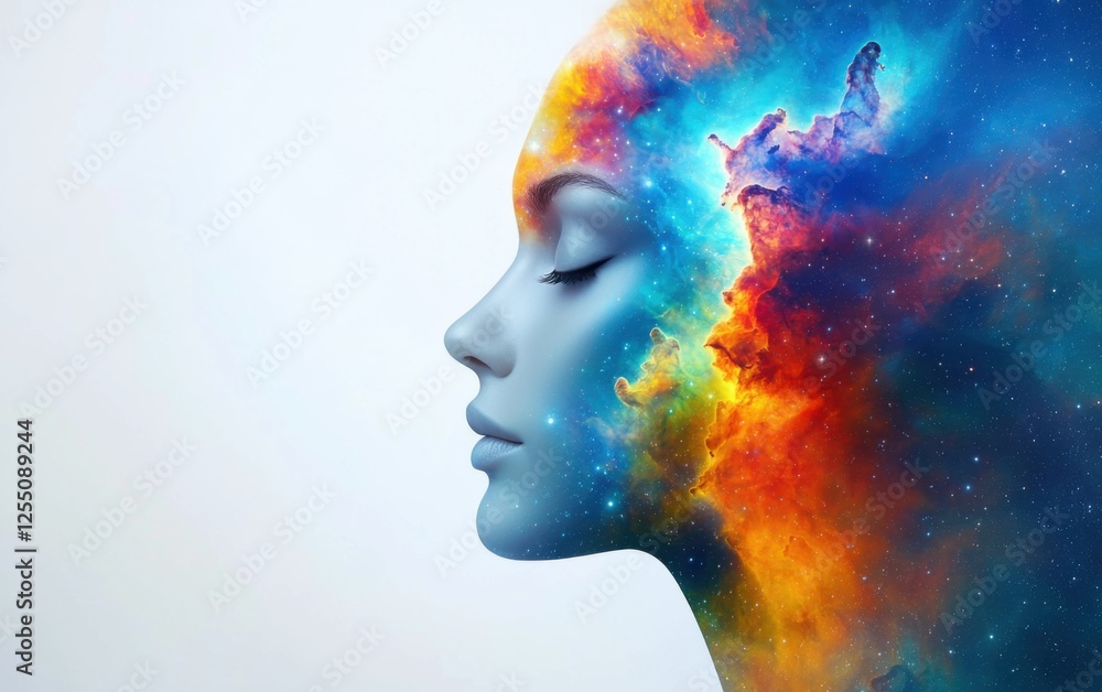 Celestial dreams cosmic portrait of imagination creative studio digital art abstract close-up mindfulness Celestial dreams cosmic portrait of imagination creative studio digital art abstract close-up mindfulness