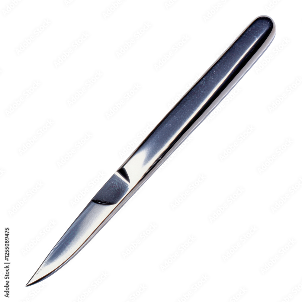 Surgical Scalpel on Transparent Background, precision tool for incisions, essential in medical procedures, showcases sharp blade design, versatile use
