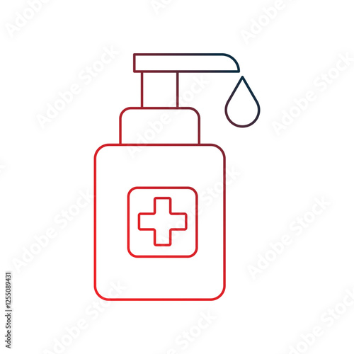 sanitizer gradient outline icon with white background vector stock illustration