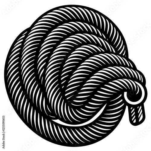  Rope roll on white background vector art illustration