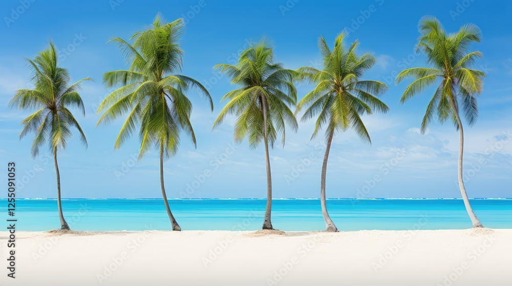 Fototapeta premium tropical blue palm trees