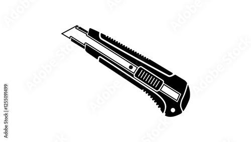 Paper Cutters Knife symbol, black isolated silhouette