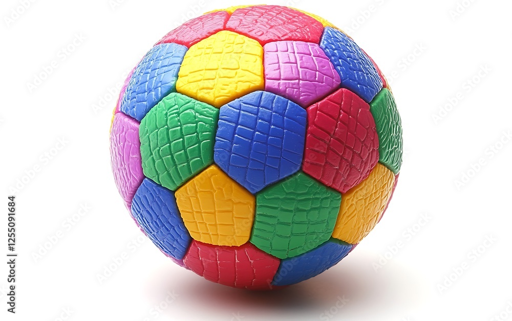 Colorful soccer ball on white background