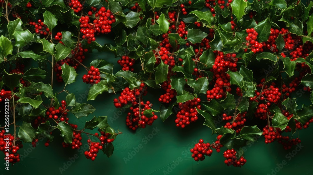 Obraz premium berries red and green background