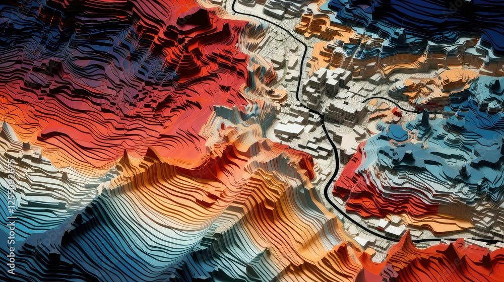 Obraz premium visualization topography data
