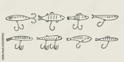 Fishing Lure Sketch Set