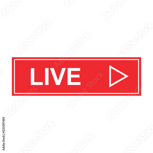 Red Live Streaming Icons  Vector Button for TV, Online Stream & Live Performances