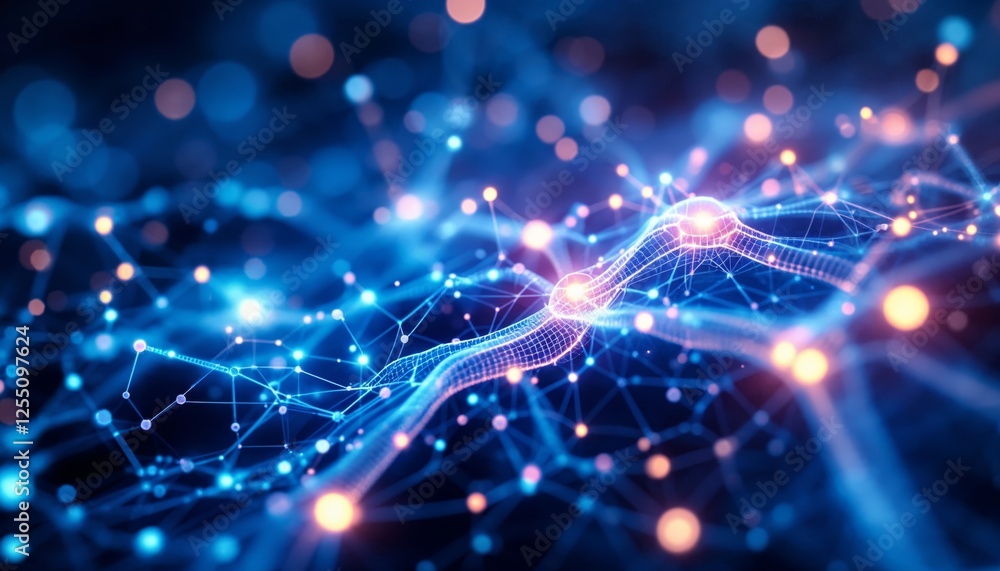 Fototapeta premium Interconnected Network, Abstract Representation of Data Flow and Connectivity