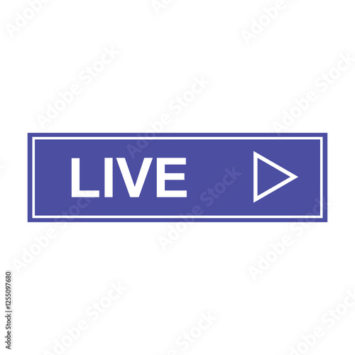 Blue Live Streaming Icons – Vector Button for TV, Online Stream & Live Performances