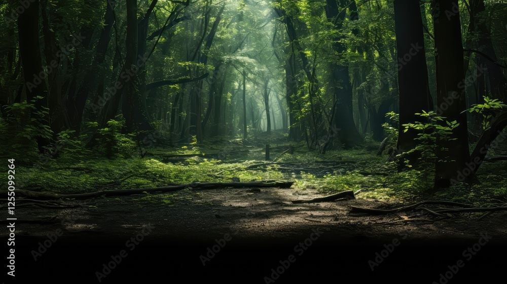 Naklejka premium forest black matte background