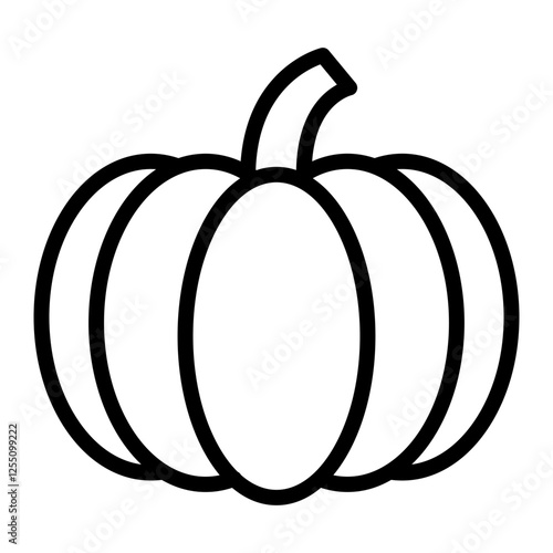 Pumpkin Vector Line Icon Design