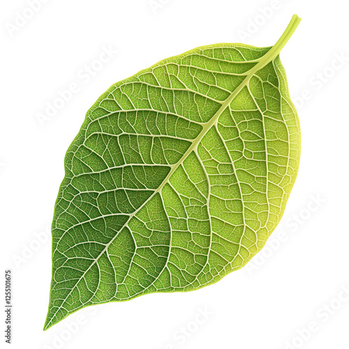 Leaf Anatomy Diagram, detailed illustration of leaf structure, showcasing veins, chloroplasts, and cellular layers, transparent background for versatility photo