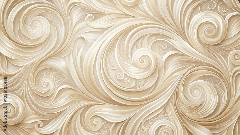 Elegant cream-colored abstract swirl pattern background Elegant cream-colored abstract swirl pattern background