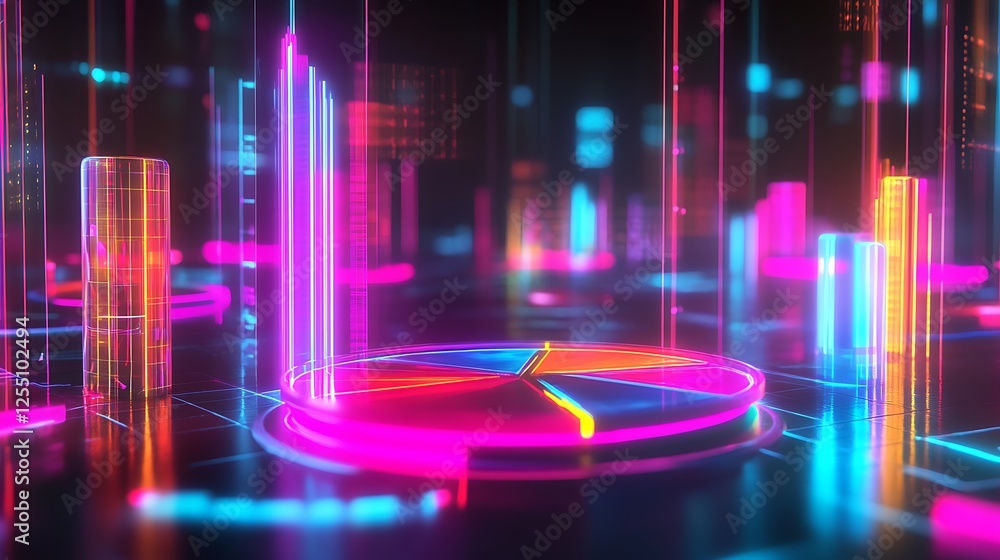 Neon Cityscape: Futuristic Data Visualization Neon Cityscape: Futuristic Data Visualization