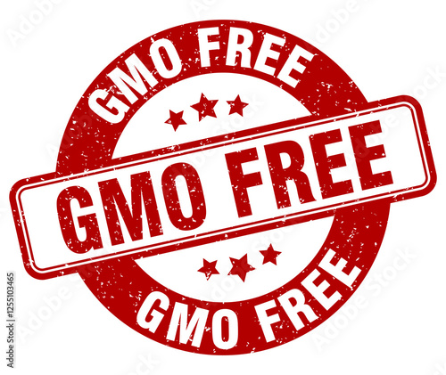 gmo free stamp. gmo free label. round grunge sign