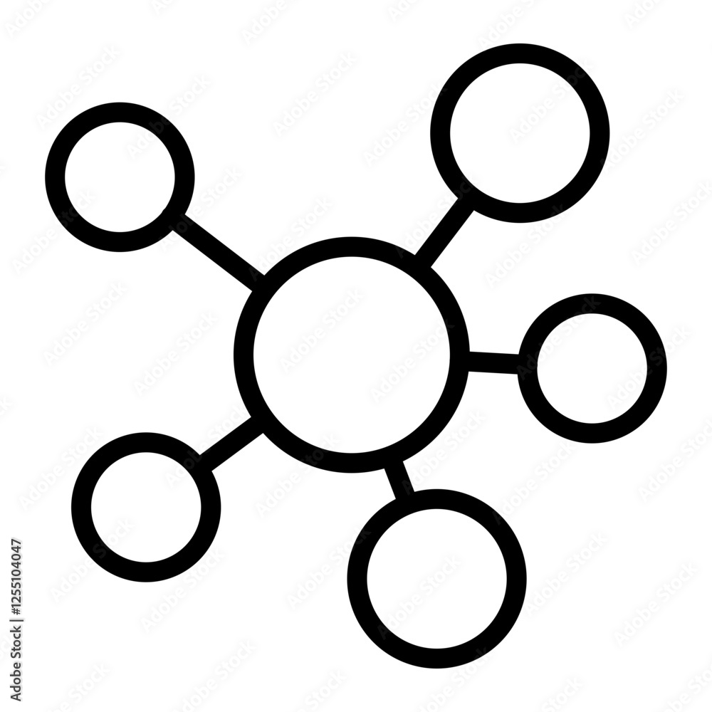 Ionic Bond Vector Line Icon Design Ionic Bond Vector Line Icon Design