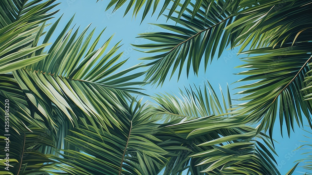 Obraz premium sky palms leaves