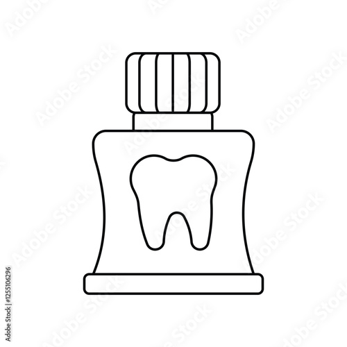 mouthwash lineal icon with white background vector stock illustration