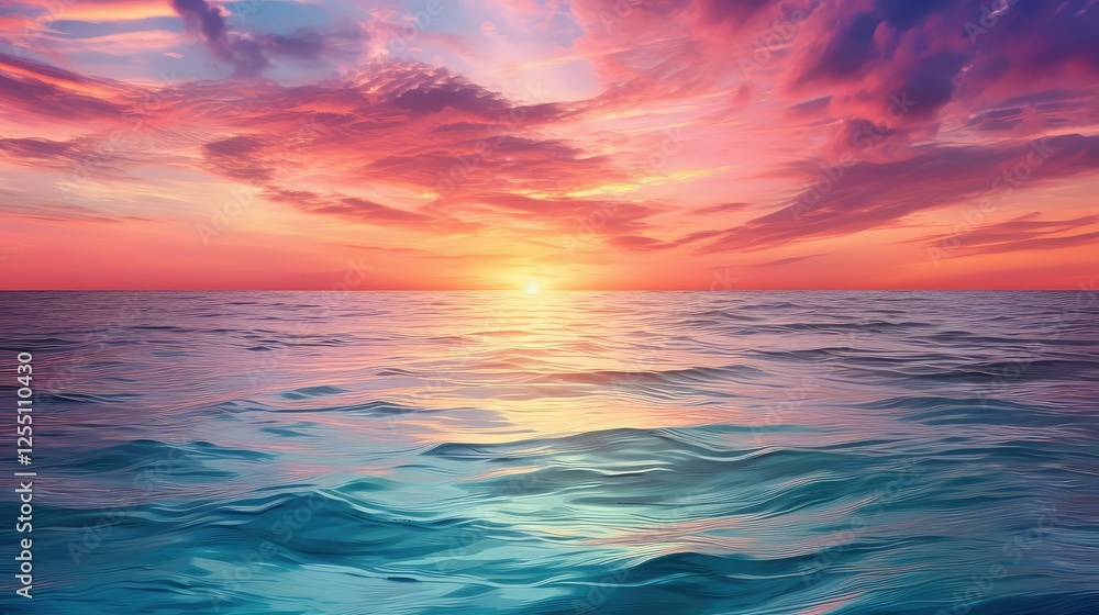 Fototapeta premium sunocean teal water color