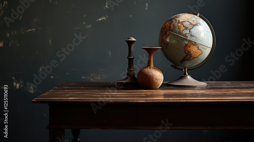 ctrast globe on table photo