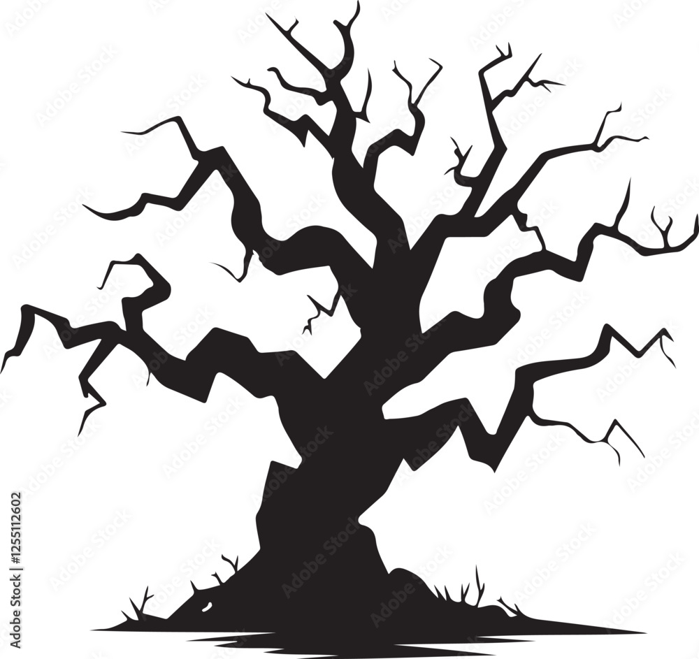 A dead tree silhouette vector | vector of Halloween tree | silhouette of tree illustration isolated on white background | dry tree silhouette Ghost tree | Silhouette of Gnarled Tree with Bare Branches A dead tree silhouette vector | vector of Halloween tree | silhouette of tree illustration isolated on white background | dry tree silhouette Ghost tree | Silhouette of Gnarled Tree with Bare Branches
